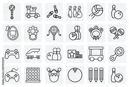 A Mix Of Classic And Modern Toys – Featuring Board Games, A Toy Train, A Game Controller, And Baby Rattles