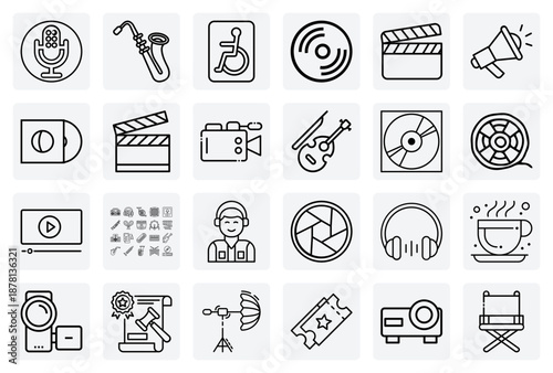 Entertainment And Media Production Industry – Film Cameras, Director'S Chair, And Music Instruments For Creative Projects