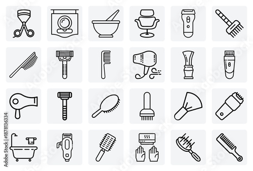 Beauty Salon And Barbershop Equipment – Professional Seating, Hair Coloring Brushes, Combs, And Electric Shavers For Service Designs