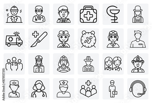 Gender Diversity In The Workforce – Male And Female Professionals Like Doctors, Pilots, And Firefighters For Inclusive Designs