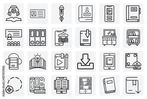 Modern And Traditional Library Experience – Ebooks, Downloads, And Classic Bookshelves For Education And Literacy Concepts