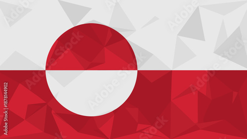 The flag of Greenland in a modern polygonal vector graphic design style