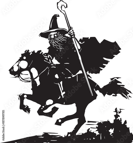 Wizard Riding a Horse
