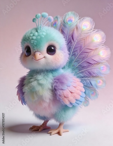 Adorable Cartoon Style Peacock Mascot for Children Design
