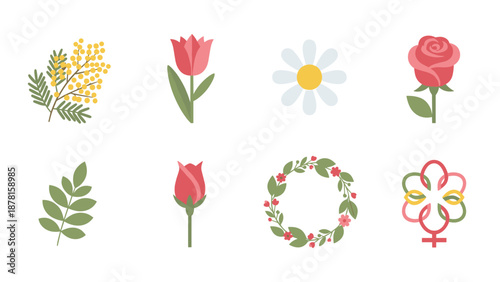 Elegant Floral Designs for International Women's Day Celebrations and Spring Greetings