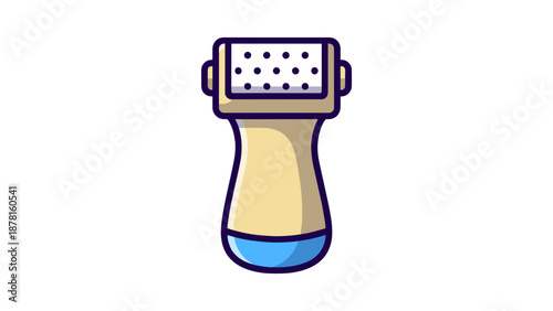 A colorful cartoon icon of a handheld foot file used for removing calluses during a pedicure.