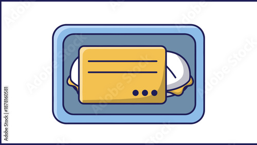 A retro style cartoon illustration of a yellow VHS cassette tape from the 1980s or 1990s.