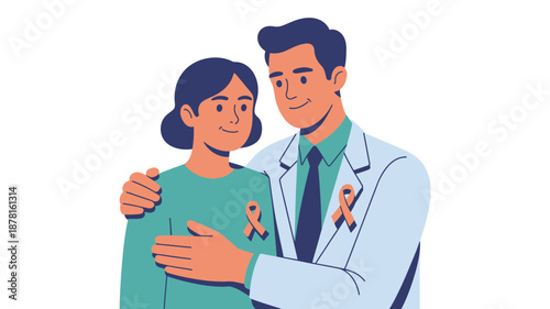 Doctor comforting patient Vector