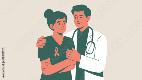 Doctor comforting patient Vector
