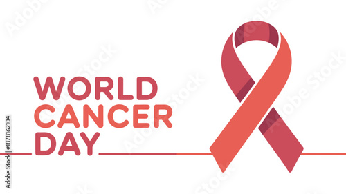 World cancer day awareness ribbon Vector