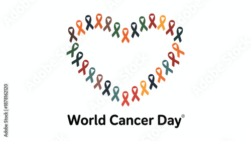 Celebrating world cancer day with awareness ribbons Vector