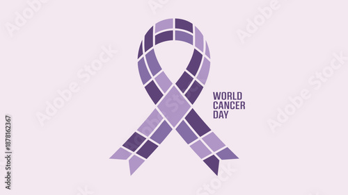 Celebrate world cancer day with awareness ribbon Vector