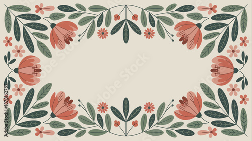 Floral border frame illustration Vector