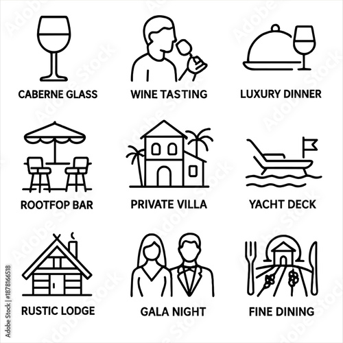 Elegant dining experiences and luxury lifestyle icons collection