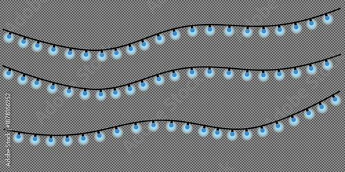 Digital illustration of wavy string lights on a gray background