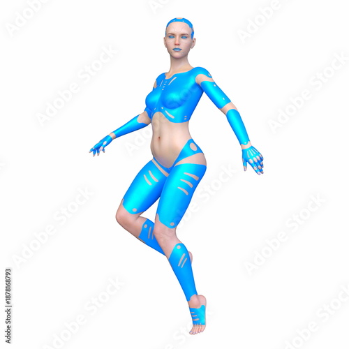 女性サイボーグ　3DCGレンダリング