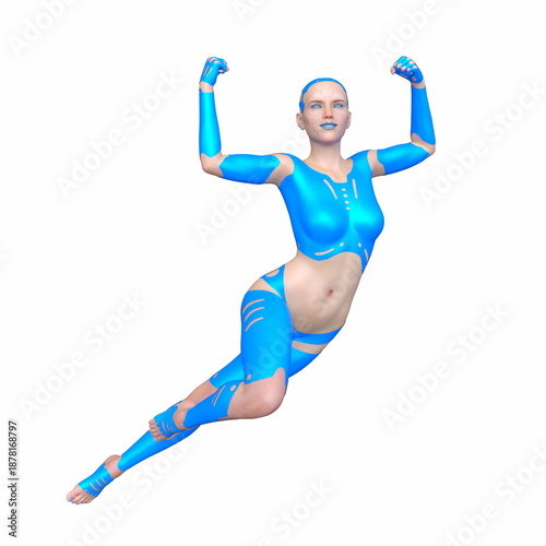 女性サイボーグ　3DCGレンダリング