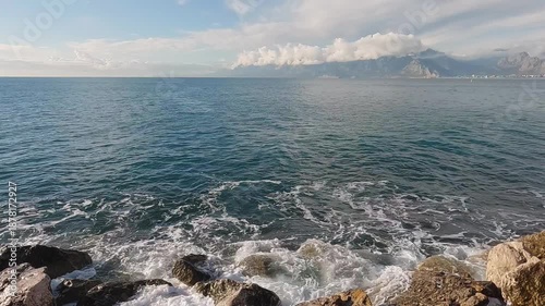 peaceful sea waves under a magnificent sky