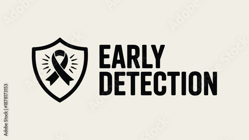 Shield with ribbon early detection Vector
