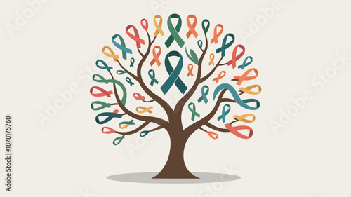 Tree of awareness ribbons Vector