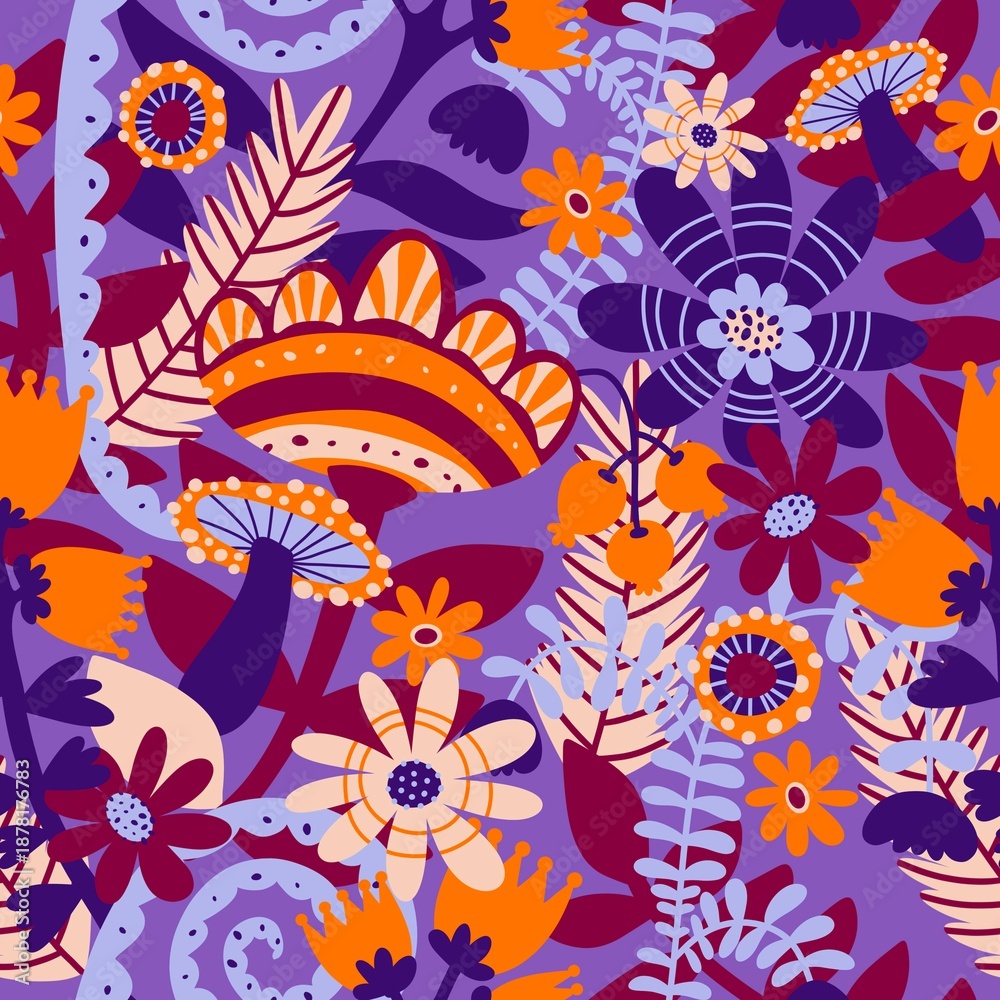 Obraz premium Spring seamless flowers pattern for wrapping paper and fabrics and kids clothes and spring party textiles and linens