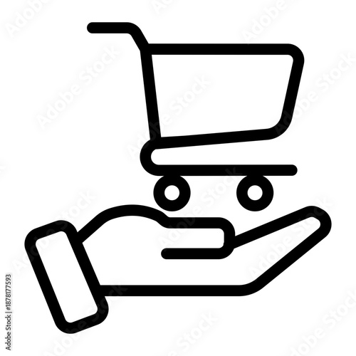 Retail Trolley Icon from Cyber Monday Icon Collection (Outline Style)