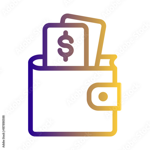 Money Holder Icon from Cyber Monday Icon Collection (Outline Gradient Style)