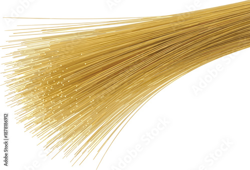 Elegant array of slender, golden-hued fibers, meticulously bundled to convey a sense of order, movement, and intrinsic value