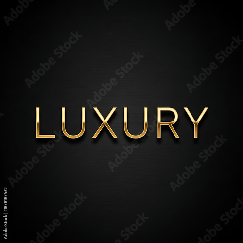 Golden luxury text on black background with elegant 3d effect