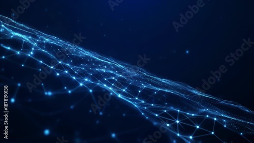Abstract Digital Technology Network Wave with Connected Nodes