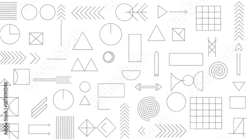 Collection of various geometric shapes and symbols