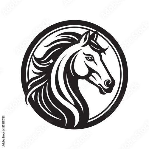 Horse Head Logo – Side Profile in Circle