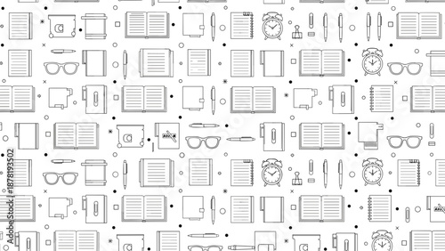 Collection of various office supplies and gadgets
