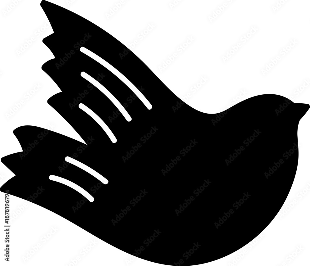 Obraz premium Scandinavian Ornament Bird Silhouette Folk