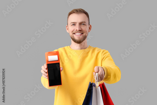 Young man with payment term...