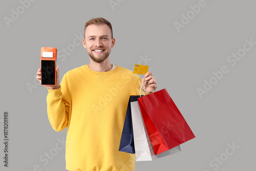 Young man with payment term...