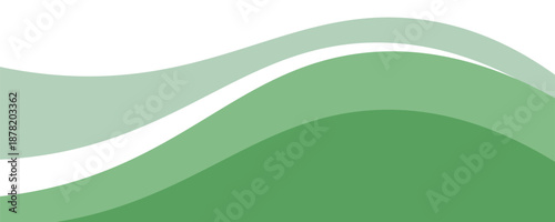 Abstract White and Green wave wide background banner
