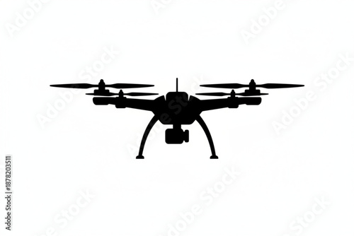 Silhouetted Drone: An aerial silhouette of a modern drone, ready to capture stunning vistas from above, highlighting its technology and exploration potential.