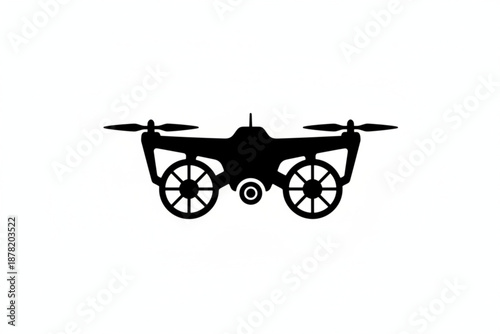Drone silhouette in a neutral space: A sleek, high-tech drone silhouette, meticulously rendered against a neutral space, ready for flight.