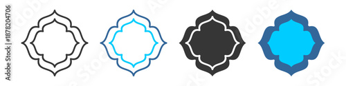 islamic ornament icon set multiple style collection . Islamic elements of Ramadhan, Eid Al Fitr, Eid Al Adha. 