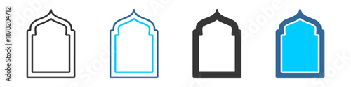 islamic ornament icon set multiple style collection . Islamic elements of Ramadhan, Eid Al Fitr, Eid Al Adha. 