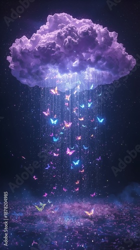 abstract background with clouds and stars