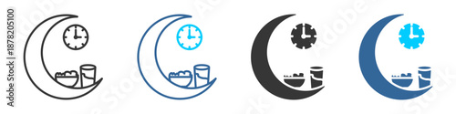 Fasting (Sawm)  icon set multiple style collection	