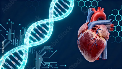 dna strand in blue background