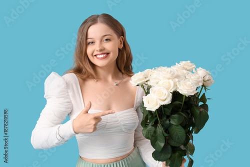 Beautiful happy young woman...