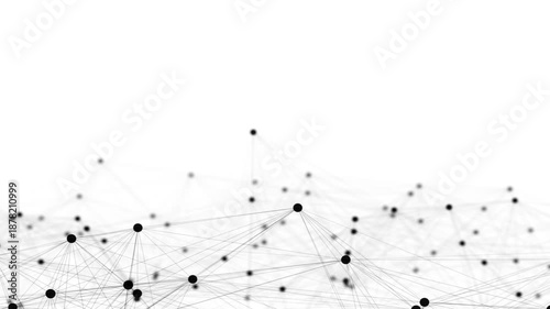 abstract connections background with black connecting lines and dots on white background. digital data network concept. 4k seamless loop with copy space