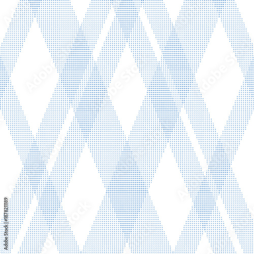 ブルーの三角ドットのバイヤスチェック柄　背景イラスト　イレギュラータイプ　Adobe Illustrator Artwork