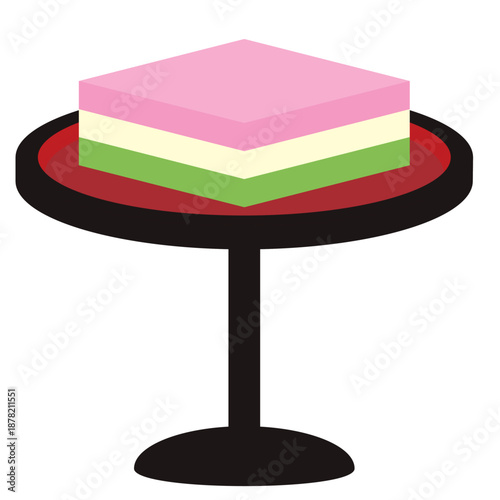 ひな祭り 雛飾り菱餅と高杯イラスト