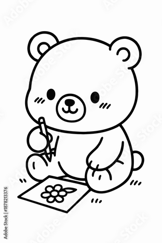 cute panda bear cub illustration cartoon teddy bear design