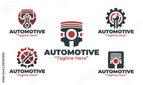 5 Automotive Parts Logo Set Modern Minimalist Vehicle Industry Collection